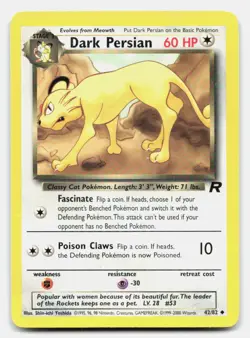 Dark Persian 42/82 Uncommon Team Rocket Pokemon Unlimited NM/LP - Image 1
