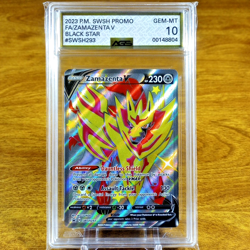 Pokemon SWSH Black Star Promo Zamazenta V SWSH293 AGS Gem-MT 10 Full Art FA 2023 - Image 1