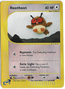 Hoothoot 65/144 Reverse Holo Pokemon Card Skyridge 2003 NM - Image 2