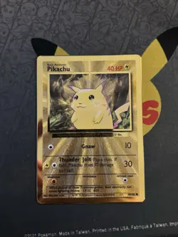 Pokemon Pikachu TCG Gold Metal Celebrations Ultra Premium Collection Card 58/102 - Image 1