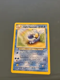Pokemon Light Vaporeon 52/105 Neo Destiny Uncommon Regular English TCG Card - Image 1