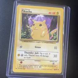 PIKACHU 58/102 Yellow Cheeks Base Set WOTC Pokemon Card 1999 LP - Image 1