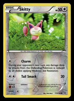 Skitty 113/160 Reverse Holo Common Primal Clash Pokemon Card - Image 2