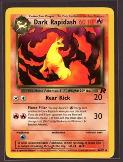 Dark Rapidash Non-Holo WOTC Pokemon Card 44/82 Rocket Set EXCELLENT - Image 1
