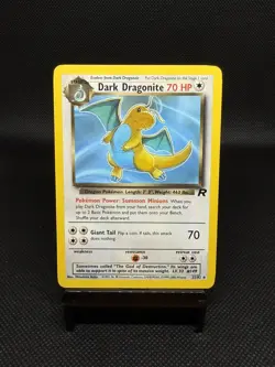 Dark Dragonite 22/82 Non-Holo Rare Vintage Pokemon Card WOTC 2000 LP - Image 1