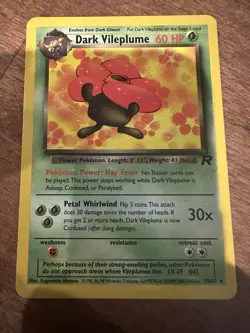 Dark Vileplume 30/82 Team Rocket Pokemon Card Rare Vintage WOTC Non-Holo - Image 1