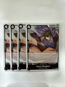 4x OP09-086 Jesus Burgess R Playset - One Piece Card Game TCG - English - Image 1