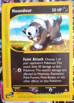 Houndour - 87/147 - 2002 Aquapolis - E Reader - VLP Vintage Pokemon Card - Image 1