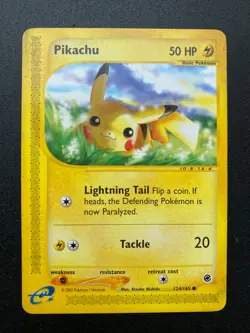 Pikachu 124/165 - E-Series Expedition 2002 - Pokemon TCG Card LP - Image 1