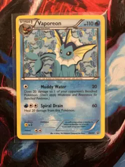 Pokemon TCG Vaporeon BW89 Black White Black Star Promo Ultra Rare Holo Card LP - Image 1