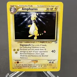 Ampharos Holo Rare 1/111 Neo Genesis Pokemon Card WOTC Vintage 2000 TCG MP⚡ - Image 1