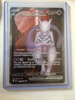 Pokemon TCG Destined Rivals Team Rockets Mewtwo EX Full Art Card 213/183 - NM - Image 1