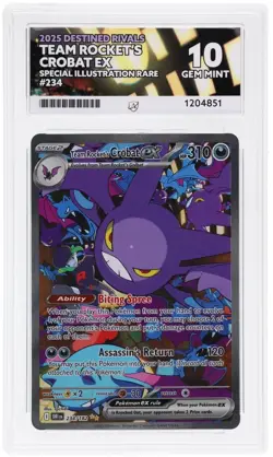 ACE 10 Team Rocket's Crobat EX 234/182 Destined Rivals Pokemon Card - Gem Mint - Image 1