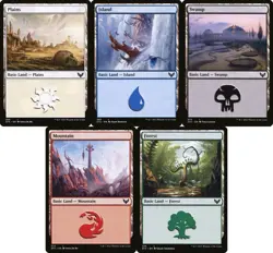 Lot Of 500 Magic The Gathering MTG Basic Land Cards - 100 of Each Color! - Image 1