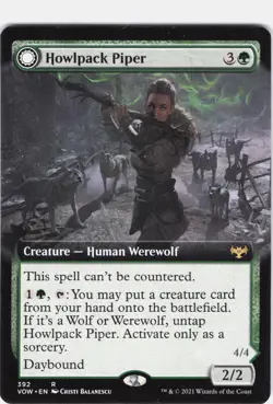 Howlpack Piper #392 Innistrad: Crimson Vow Extended Art Regular Rare - Image 1