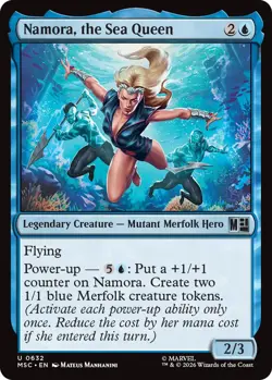 x4 Namora, the Sea Queen U MTG Commander: Marvel Super Heroes M/NM, English - Image 1