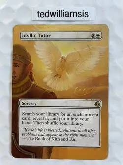 Idyllic Tutor MtG Morningtide Hand Painted Altered Art Extended & Borderless - Image 1