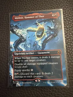 Mjolnir, Hammer of Thor (Borderless) Mythic 0339 MTG Marvel Super Heroes NM/M - Image 1