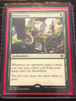 Wizards of the Coast Burgeoning CN2 Rare Enchantment Green 178/221 Eng 2016 MINT - Image 1
