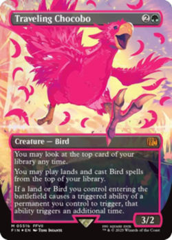 Traveling Chocobo (Borderless) (Neon Ink Pink) - Final Fantasy (FIN) - Image 1