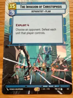 STAR WARS UNLIMITED TWI HYPERSPACE LEGNEDARY CARD: THE INVASION OF CHRISTOPHSIS - Image 1
