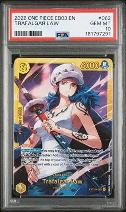 Trafalgar Law 2026 One Piece EB03 Heroines Edition Secret Rare #062 PSA 10 - Image 1