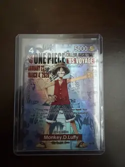 ONE PIECE PROMO COLLEGE BASKETBALL US VOYAGE MONKEY D. LUFFY *CUSTOM MADE PROXY* - Image 1