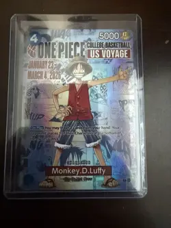 ONE PIECE PROMO COLLEGE BASKETBALL US VOYAGE MONKEY D. LUFFY *CUSTOM MADE PROXY* - Image 2