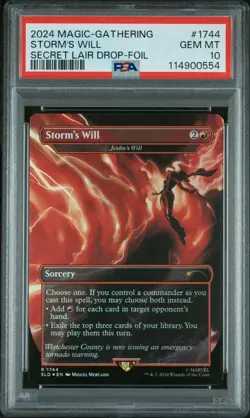 Magic Gathering MTG Marvel Secret Lair FOIL Storm's Will #1744 PSA 10 #0554 - Image 1