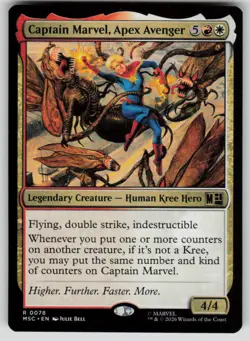Captain Marvel, Apex Avenger Rare Commander: Marvel Super Heroes 78 MTG NM 2026 - Image 1