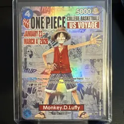 ONE PIECE MONKEY D. LUFFY US VOYAGE NCAA COLLEGE BASKETBALL CARD PROMO - Image 3