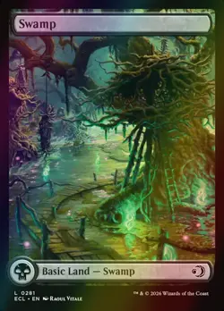MTG Swamp (281) Full Art Foil ** Lorwyn Eclipsed ** English - Image 1