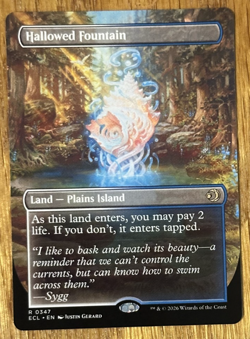 MTG Lorwyn Eclipsed, Hallowed Fountain - Borderless Reversible - Image 1