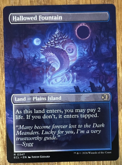 MTG Lorwyn Eclipsed, Hallowed Fountain - Borderless Reversible - Image 2
