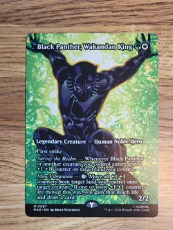 Black Panther, Wakandan King Borderless Marvel Super Heroes MTG Card 87 Full Art - Image 1