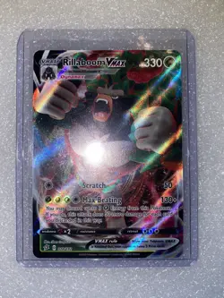 Pokemon TCG - Rillaboom VMAX 18/192 - Rebel Clash - Full Art Holo NM - Image 1