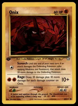 ONIX 69/111 COMMON NEO GENESIS POKEMON 1ST EDITION LP - Image 1