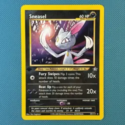 Pokemon Vintage 1st Edition Non-Holo Rare Sneasel Neo Genesis 25/111 WotC 2000 - Image 1