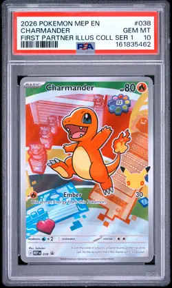 2026 POKEMON MEP EN-ME BLACK STAR PROMO #038 CHARMANDER PSA 10 - Image 1