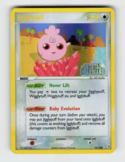 Igglybuff 21/100 Reverse Holo Rare Crystal Guardians Pokemon 2006 Lightly Played - Image 1