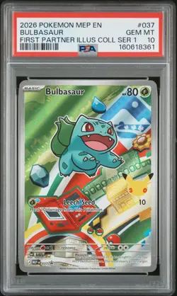 PSA 10 2026 POKEMON MEP EN-ME BLACK STAR PROMO #037 BULBASAUR FIRST PARTNER - Image 1