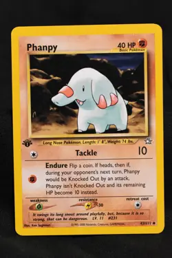 Phanpy 1st Edition 43/111 LP Neo Genesis Regular Uncommon Pokemon TCG Card - Image 1