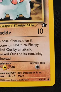 Phanpy 1st Edition 43/111 LP Neo Genesis Regular Uncommon Pokemon TCG Card - Image 4