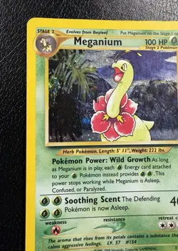 Pokemon TCG Meganium 11/111 Neo Genesis Holo Unlimited WOTC MP/HP With Swirl🌀 - Image 4
