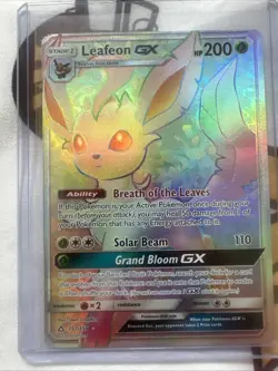 Pokemon Leafeon GX Full Art Holo Card 157/156 Ultra Prism Rainbow Secret Rare LP - Image 1