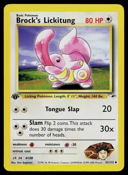 Pokemon Card - Brock's Lickitung Gym Heroes 41/132 1st Edition Uncommon - Image 1