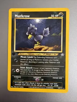 Pokemon - 1st Edition - Neo Genesis - Murkrow - Non Holo - 24/111 - Vintage 2000 - Image 1