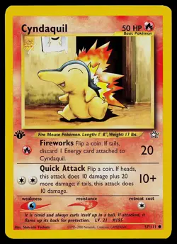 Pokemon Card - Cyndaquil Neo Genesis 57/111 Common 1st Edition - Image 1