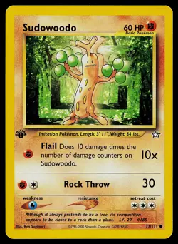 Pokemon Card - Sudowoodo Neo Genesis 77/111 Common 1st Edition - Image 1