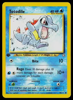 Pokemon Card - Totodile Neo Genesis 80/111 1st Edition Common - Image 1
